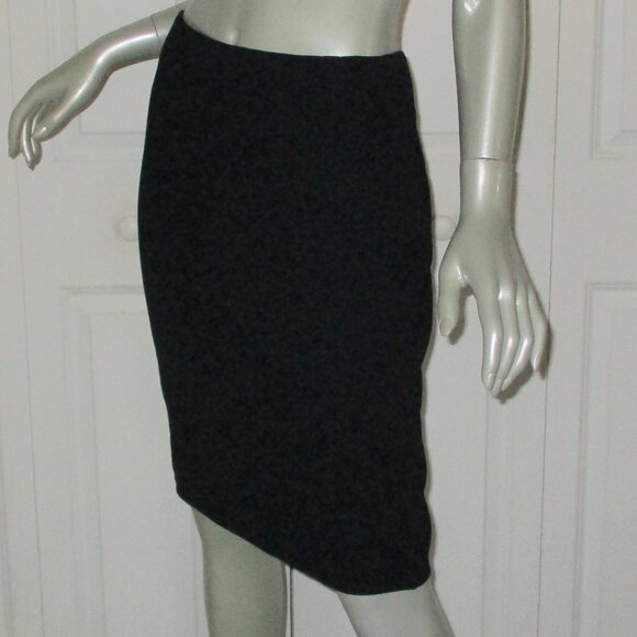 AKRIS  Dark Navy Blue Textured Lined Pencil Career Knee-Length Skirt - Picture 3 of 5